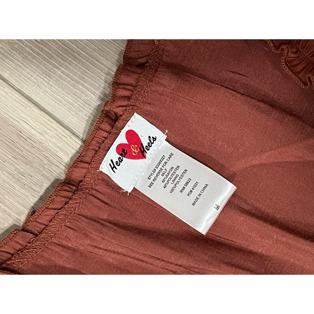 Rust Ruffle Midi Dress - Brand Unspecified - Picture 2 of 4